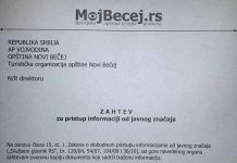 TO Novi Bečej: Odbili da zaprime zahteve za pristup informacijama od javnog značaja