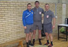 Večeras polufinalne utakmice zimskog turnira u malom fudbalu Miloš Jocović, Mladen Jerotjević i Predrag Beljević zaduženi su za interpretiranje fudbalskih pravila | Foto: Vlastimir Jankov