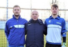 Fudbal: Bečejci najzad kompletni na treninzima Golmanski tandem opet zajedno: Mane Marković i Ranko Puškić s doskorašnjim trenerom Draganom Leskovcem