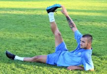 Fudbal: Luka Кrajinović posle golova, obožava konje Napadač Bečejaca Luka Krajinović na treningu