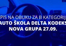 Auto škola Delta Kodeks upisuje novu grupu polaznika