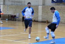 Futsal: Dopunska selekcija KMF Bečej 2003 u aktuelnom prelaznom roku Golman Sava Vadaski i Marko Novaković, a u pozadini kapiten Stefan Korać