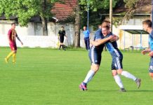 Fudbal: Neočekivan poraz Vojvodine u Bačkom Gradištu Akteri akcije iz koje postignut prvi gol na utakmici,Prodanov, Ilić i Hasičić