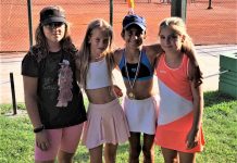 Tenis: Otvoreno prvenstvo Bečeja za uzrast 10 godina Kvartet učesnica na prošlonedeljnom turniru u Bačkoj Palanci: FOTO: Privatna arhiva