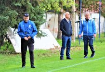 Fudbal: Nadu nikad ne treba gubiti Trener Vojvodine Goran Laličić, sekretar Radomir Raković i predstavnik kluba Dušan Barać pred utakmicu