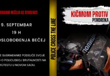 Utorak 9. septembar: Skup „Kičmom protiv pendreka“ u centru Bečeja Kicmom protiv pendreka