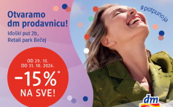Donacija od 500.000 dinara, popusti i pokloni povodom otvaranja dm prodavnice u Bečeju